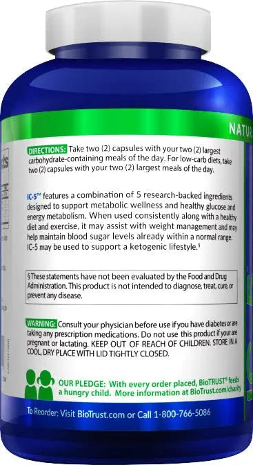 BioTrust IC-5 Keto and Carb Management Supplement, Metabolic Support BioTrust Au supplements