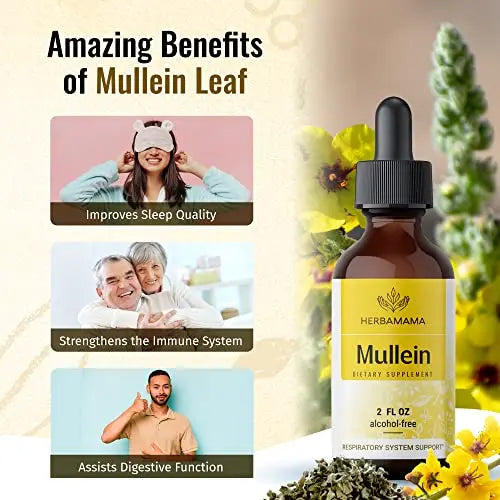 Mullein Leaf Tincture - Lung Cleanse - Vegan Lung Detox - Respiratory Health HERBAMAMA Au supplements