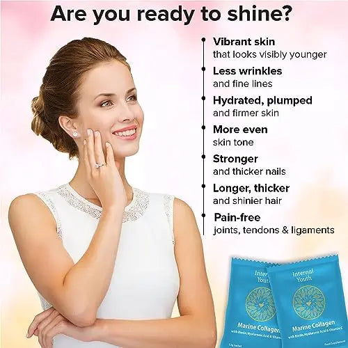 Marine Collagen Powder 10000mg with Hyaluronic Acid Biotin and Vitamin C A D3 E - Collagen Internal Youth Au supplements