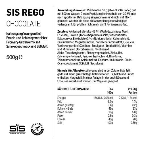 Science In Sport REGO Rapid Recovery Drink Powder, Post Workout Protein Powder, 20 g of Protein Science in Sport Au supplements