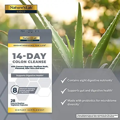 Nature's Lab Gold 14 Day Colon Cleanse* - Blend of Probiotics, Fiber, Flavonoids Nature's Lab Au supplements