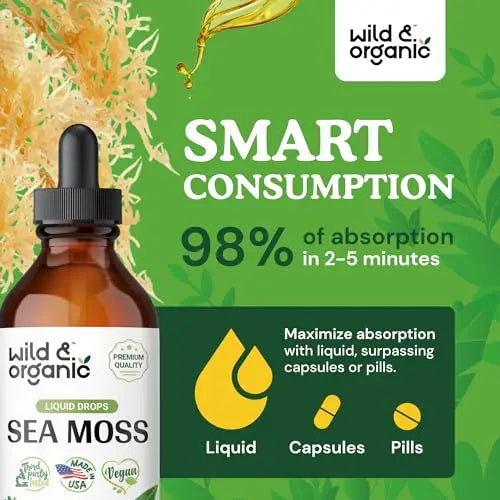 Sea Moss - Organic Sea Moss Liquid Drops - Irish Sea Moss Supplement - Seamoss Wild & Organic Au supplements