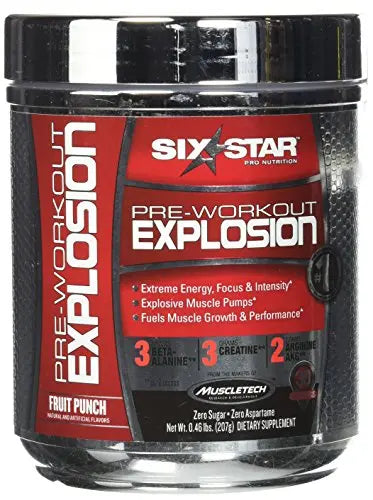 Six Star Pre-Workout Explosion, Fruit Punch, 0.45 Pound Six Star Au supplements