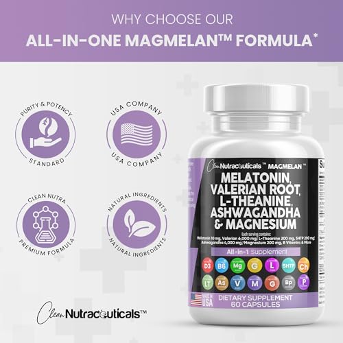 Melatonin 10mg Valerian Root 6000mg L Theanine 200mg Ashwagandha Clean Nutraceuticals Au supplements