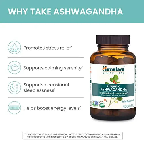Himalaya Organic Ashwagandha, 60 Day Supply, Herbal Supplement for Stress Relief Himalaya Au supplements