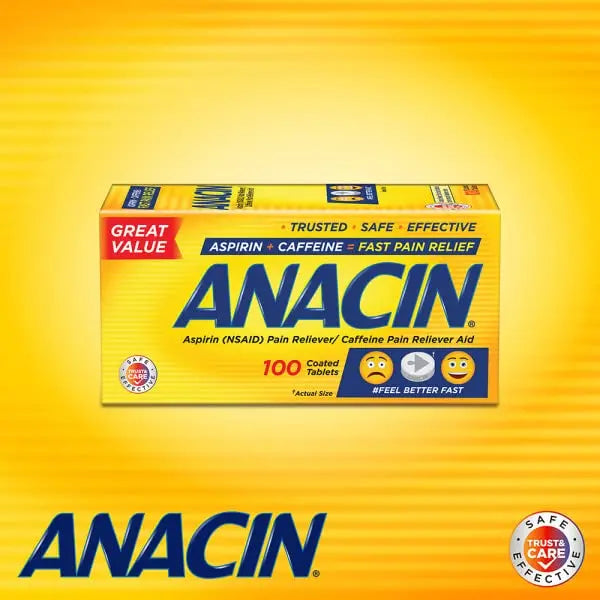 Anacin Fast Pain Relief Pain Reducer Aspirin Tablets, 200 Tabs (Value Pack of 2) ANACIN Au supplements