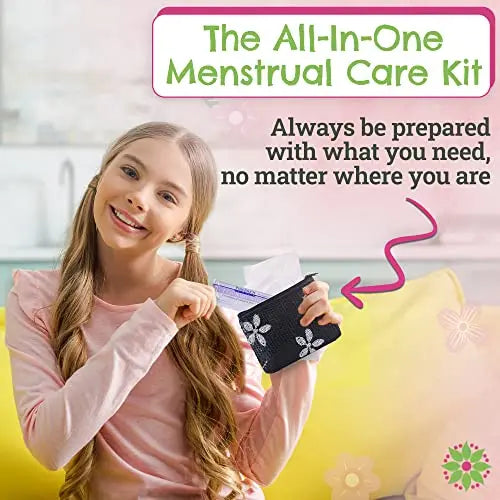 First Period Kit To-go! - Organic Biodegradable Tween Pads & Liner - Period Bags for Teen Girls Be Prepared. Period. Au supplements