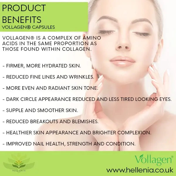 Hellenia Vollagen 500mg - 60 Capsules - Vegan Collagen Hellenia Au supplements