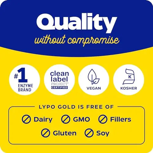Enzymedica Lypo Gold, Digestive Enzymes for Fat Digestion, Offers Fast Acting Gas Enzymedica Au supplements