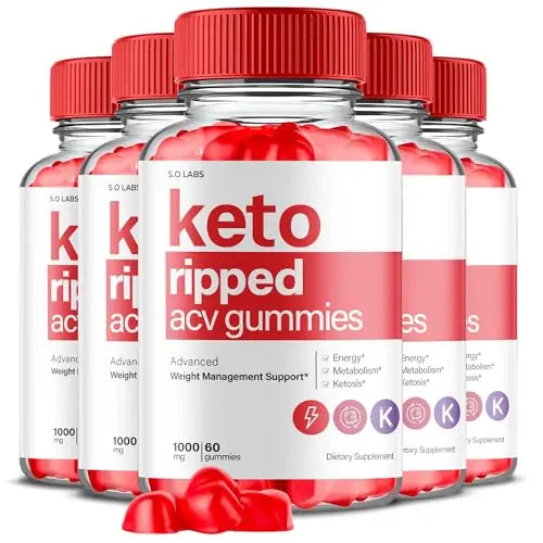 (5 Pack) Keto Ripped ACV Gummies, Keto Ripped ACV Gummies Advanced Weight Loss S.O Labs Au supplements