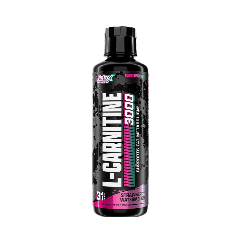 Nutrex Research L Carnitine 3000 - Clinically Dosed L-Carnitine Liquid for Energy, Metabolism & Muscle Recovery - Delicious Strawberry Watermelon - No Sugar, No Carbs