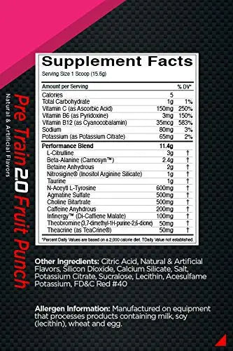 Rule 1 Proteins R1 Pre Train 2.0 25 Serv Fruit Punch, 390 Gram Rule 1 Proteins Au supplements