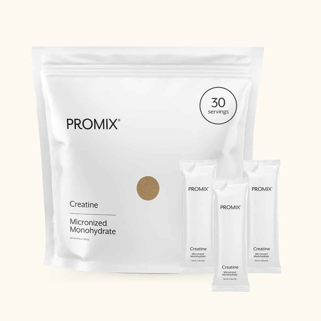 ProMix Nutrition Creatine Monohydrate Travel Packs, 5g of micronized Clean Creatine for Men and Women, Supports Muscle Growth & Recovery, Vegan - 30 Servings