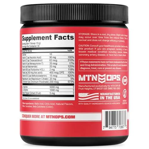 MTN OPS Enduro Nitric Oxide Supplement & Stim-Free Pre Workout - 30 Servings MTN OPS Au supplements