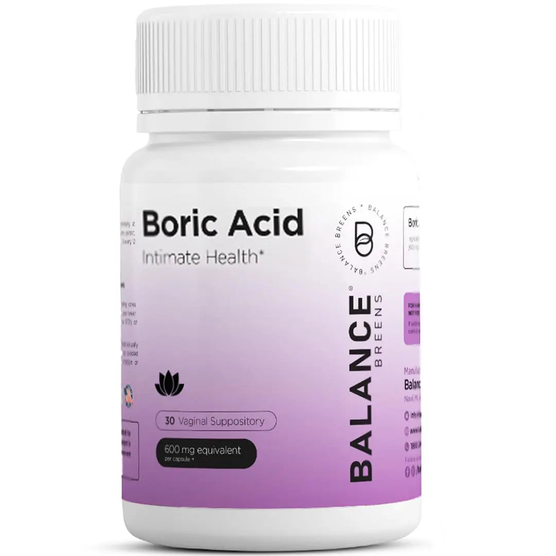 Boric Acid Suppositories for Women 600 mg - 30 Vaginal Use Capsules - ph Balance Pills, Odor Control Balancebreens Au supplements