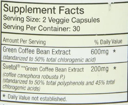 Absolute Nutrition Diet Supplement, Green Coffee Bean Extract with Svetol, 60 Count Absolute Nutrition Au supplements