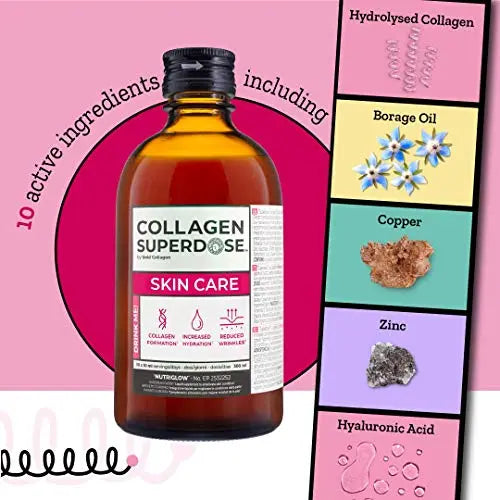 Collagen Superdose Skincare by Gold Collagen | Patented Liquid Collagen Peptides Supplement | 10 Powerful and Effective Ingredients | 30 Day Supply COLLAGEN SUPERDOSE by Gold Collagen Au supplements