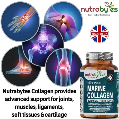 High Strength Marine Collagen Capsules - 1250mg Hydrolysed Collagen Supplement NUTRABYTES Au supplements