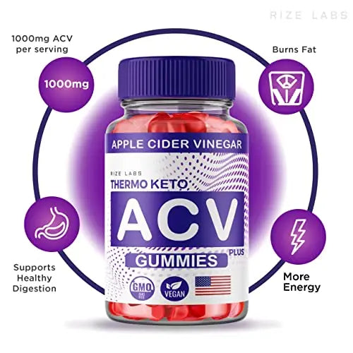 rize labs (2 Pack) Thermo Keto Gummies - ACV for Advanced Weight Loss with Apple Cider rize labs Au supplements