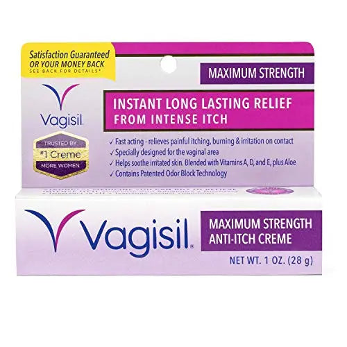 Vagisil Maximum Strength Feminine Anti-Itch Cream with Benzocaine for Women, Helps Relieve Yeast Vagisil Au supplements