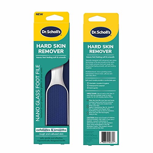 Dr. Scholl's Hard Skin Remover Nano Glass Foot File - Foot Callus Remover, Durable Foot Scrubber