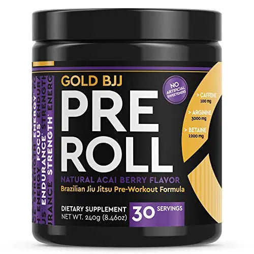 Gold BJJ PreRoll - Jiu Jitsu Pre Workout Supplement for Energy, Focus, and Endurance Gold BJJ Au supplements