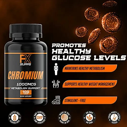 FX Supps Chromium Polynicotinate 1000 mcg (100 Capsules) Weight Management Supplements FXSUPPS Au supplements