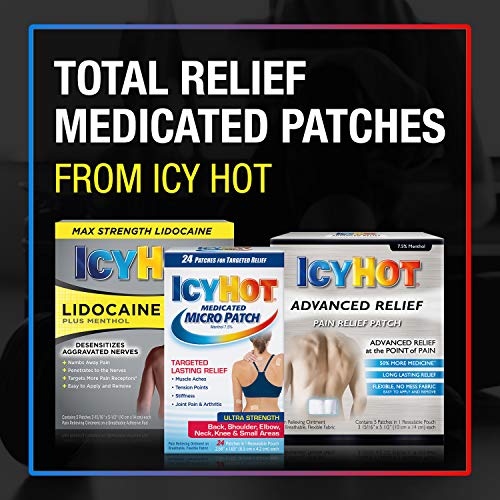 Icy Hot Original Pain Relief Patch, Large Size Comfortable Fabric Patches with Menthol 5%, Ice and Heat Contrast Therapy for Backaches, Joints, Muscle Strains and Arthritis, 5 ct. Icy Hot Au supplements