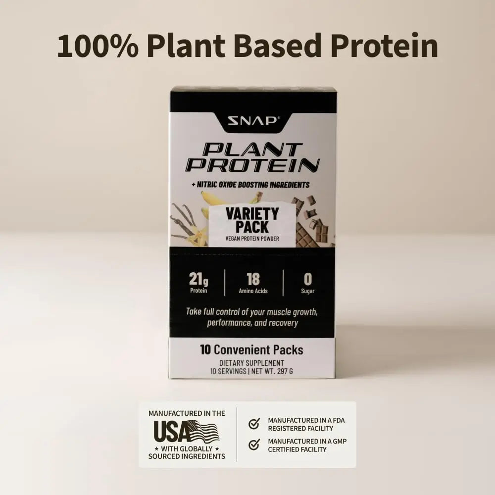 Snap Supplements 100% Plant Based Protein Powder Stick Packs with Nitric Oxide Booster Snap Supplements Au supplements