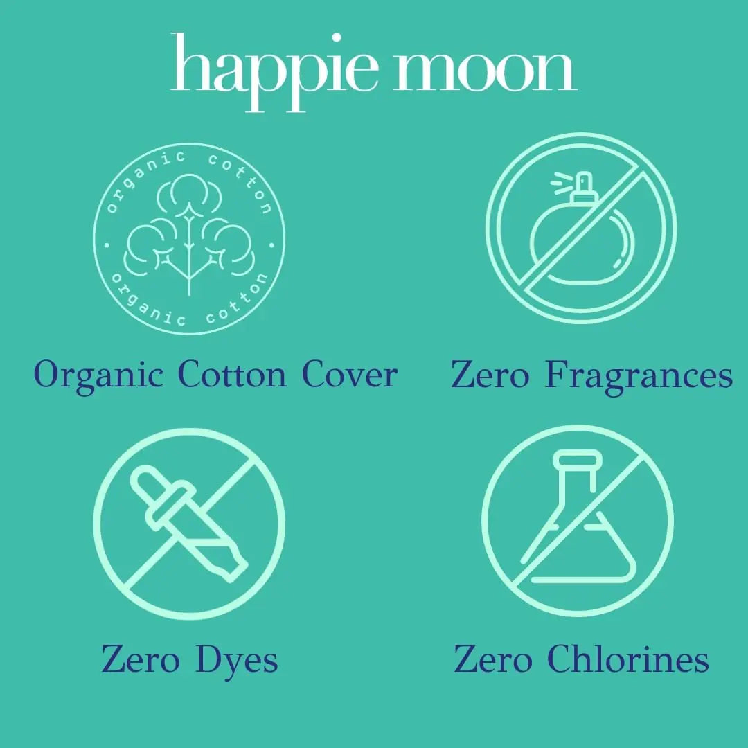 happie moon Tween and Teen Pads | Small Organic Cotton Cover Period Pads | Ultra Thin Cotton Pads Happie Moon Au supplements
