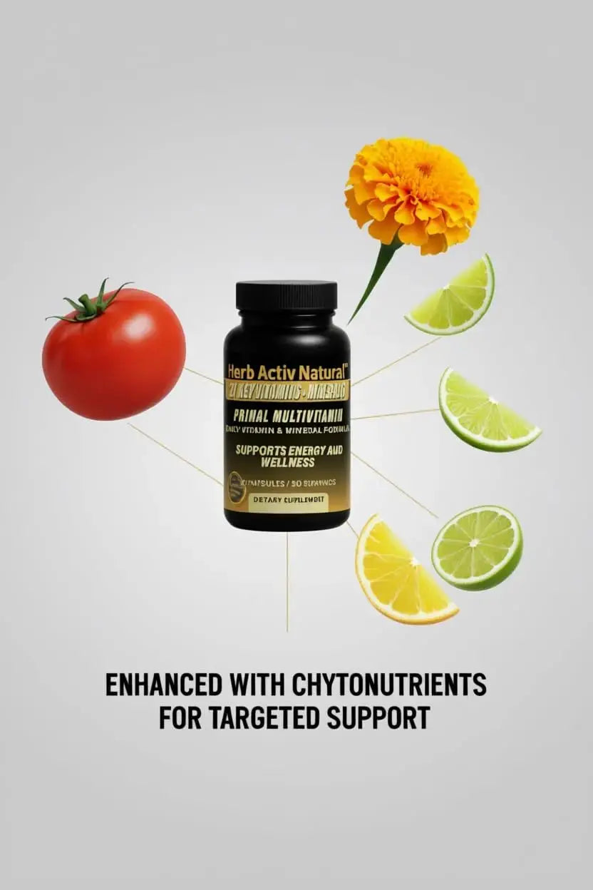 Herb Activ Natural Primal Multivitamin - 21 Essential Vitamins & Minerals - Daily Vitamin & Mineral Supplement - Energy & Wellness Support - 30 Capsules Herb Activ Natural Au supplements
