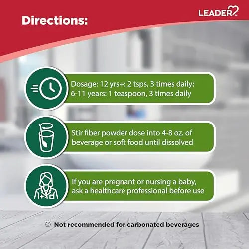 Leader Prebiotic Fiber Supplement Powder for Digestive Health, 100% Natural Daily Fiber Leader Au supplements