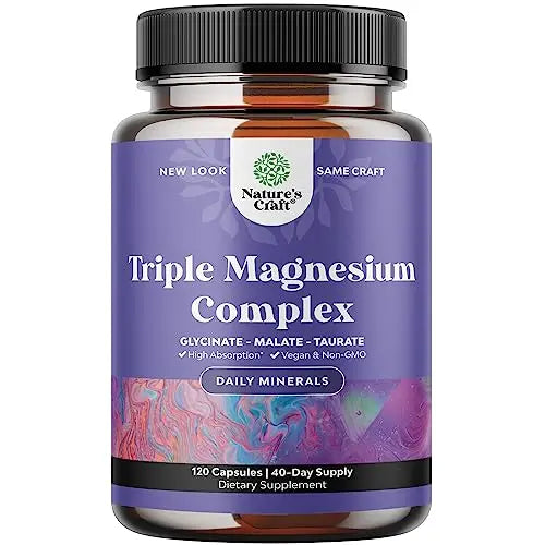 Triple Magnesium Complex Supplement 400mg Elemental - High Absorption Magnesium Natures Craft Au supplements
