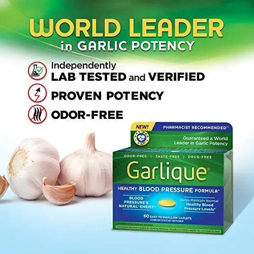 Garlique Garlic Extract Supplement, Healthy Blood Pressure Formula, Odorless & Vegan Garlique Au supplements