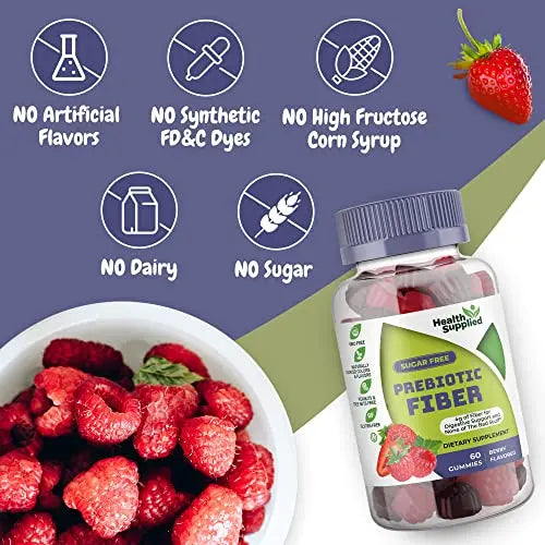 Fiber Prebiotic Gummies Sugar Free, Keto Friendly 2 Pack | Gut Cleansing, Digestive Health Health Supplied Au supplements