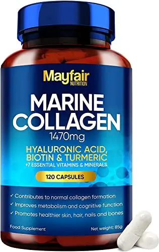 Mayfair Nutrition Marine Collagen 120 High Strength Capsules 1470mg Complex with Hyaluronic Acid Mayfair Nutrition Au supplements
