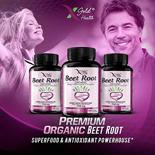 Organic Beet Root Powder 1350mg 200 Veggie caps Superfood Nitric Oxide Strongest X Gold Health Au supplements