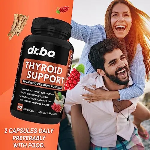 Thyroid Support for Women & Men Supplement - Natural Metabolism, Mood & Energy Enhancer DR. BO Au supplements