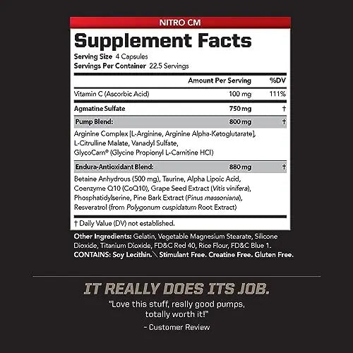 PMD Sports Nitro cm - Nitric Oxide with Agmatine Pre Workout Supplement - Muscle PMD Au supplements