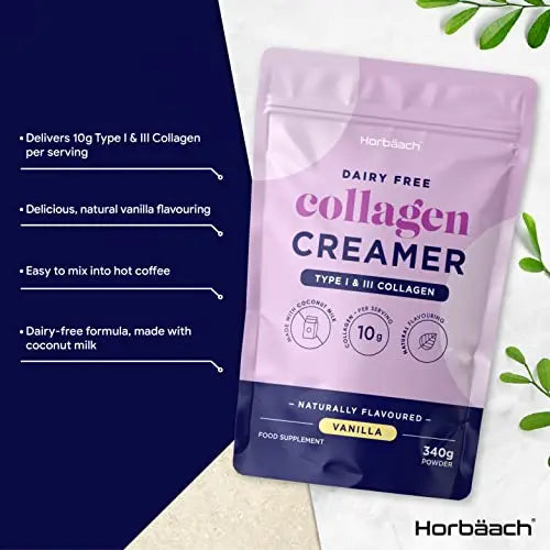 Collagen Creamer for Coffee | Vanilla Flavour | Type 1 & 3 Collagen Peptides Horbäach Au supplements