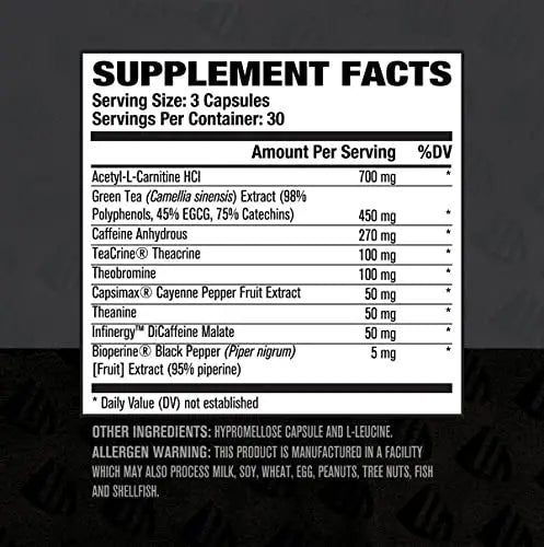 Burn XT Black Thermogenic Fat Burner - Weight Loss Supplement, Appetite Suppressant Jacked Factory Au supplements