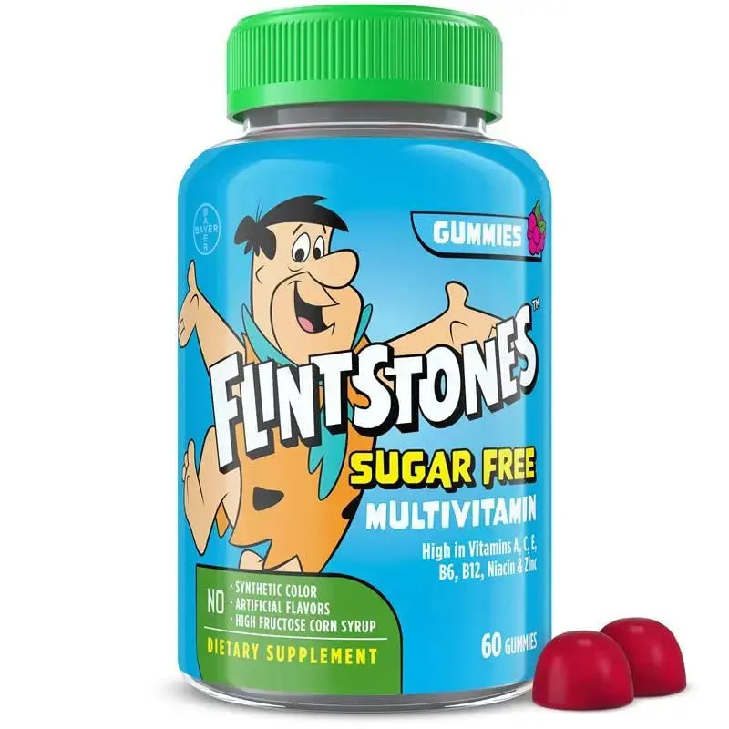 Flintstones Multivitamins for Kids, Sugar Free Kids Multivitamin Gummies, with Vitamins A, C, E, B6 & B12, Raspberry Flavored Gummy Vitamins, 60 Count Flintstones Vitamins Au supplements