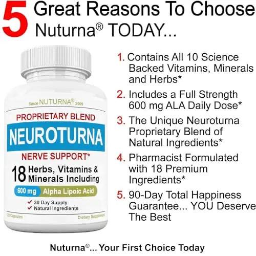 Neuropathy Support Supplement with 600 mg Pure Alpha Lipoic Acid Nuturna Au supplements