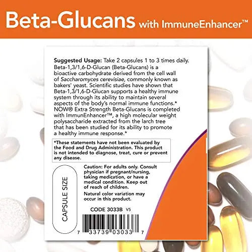 Beta-Glucans with ImmunEnhancer 60 VegiCaps (Pack of 2) Now Foods Au supplements