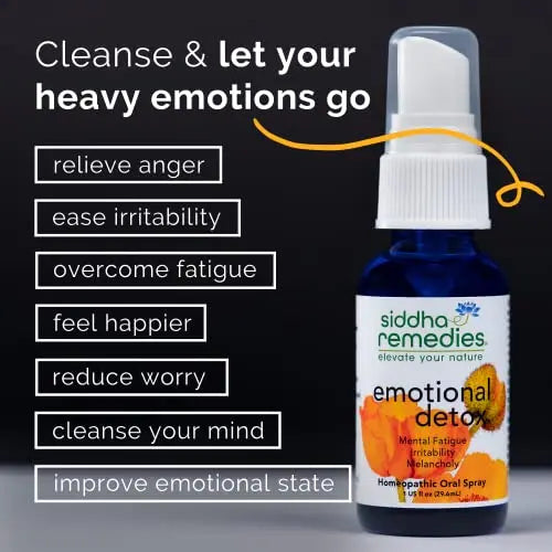 Siddha Remedies Emotional Detox Homeopathic Oral Spray for Melancholy, Irritability Siddha Au supplements