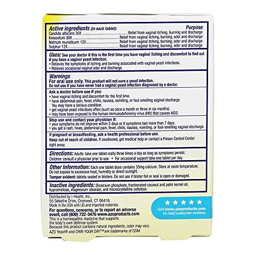AZO Yeast Plus Tablets 60 ea (Pack of 6) - Packaging May Vary AZO Au supplements