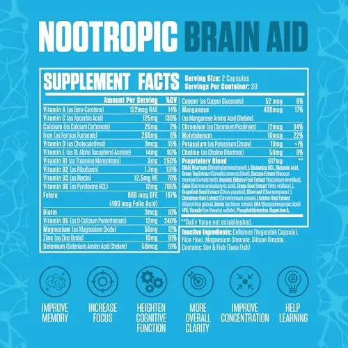 Nootropic Brain Aid | #1 Rated Focus & Memory Supplement | Improve Concentration EPN Supplements Au supplements