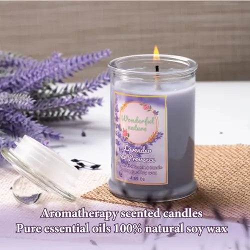 Wonderfulnature Lavender de Provence Pure Essential Oil Scented Candle, Aromatherapy WONDERFUL NATURE Au supplements