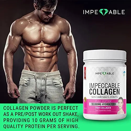 IMPECCABLE Collagen Premium 10.000 mg Pure peptide hydrolyzed Marine Collagen Powder Impeccable Au supplements