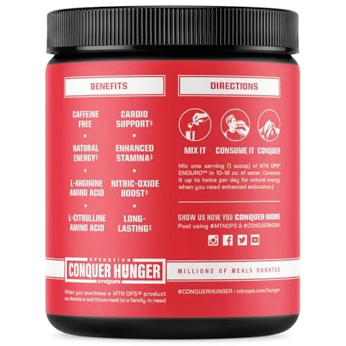 MTN OPS Enduro Nitric Oxide Supplement & Stim-Free Pre Workout - 30 Servings MTN OPS Au supplements